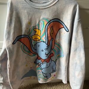 Disney Dumbo Tie-Dye Sweatshirt Blue, Pastel Graphic, L